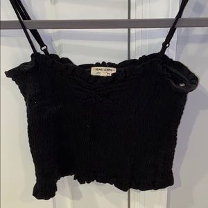 Black Sweetheart Cropped Tank Top